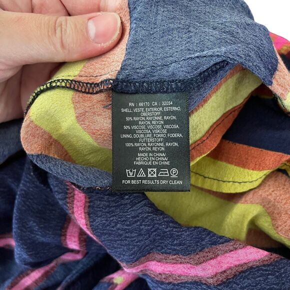 HD in Paris 2 Midi Dress Striped Pane A-Line Blue Flowy Anthropologie - Picture 3 of 11